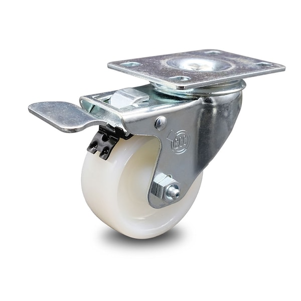 3 Inch Nylon Wheel Swivel Top Plate Caster with Total Lock Brake